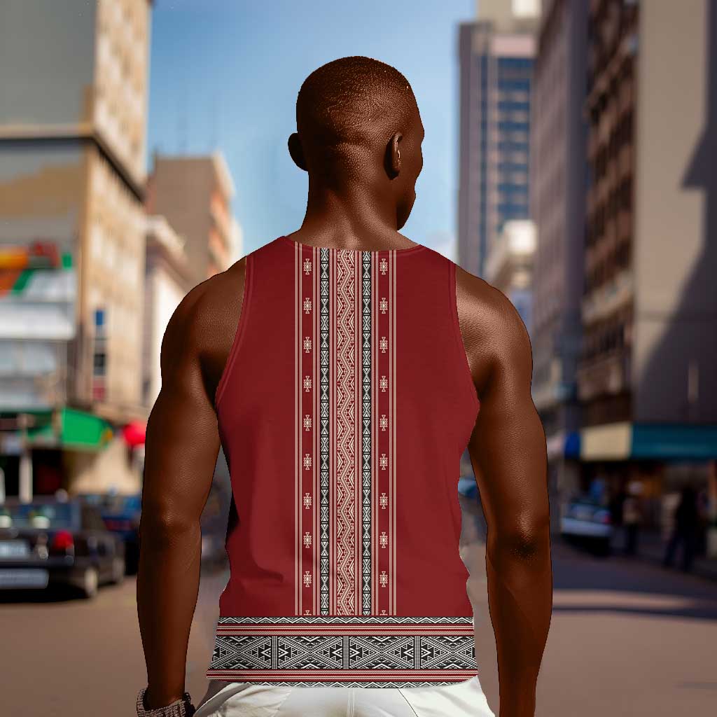 Tunisian Embroidery Pattern Men Tank Top - Wonder Print Shop