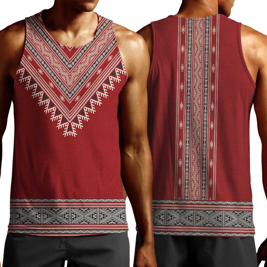 Tunisian Embroidery Pattern Men Tank Top - Wonder Print Shop