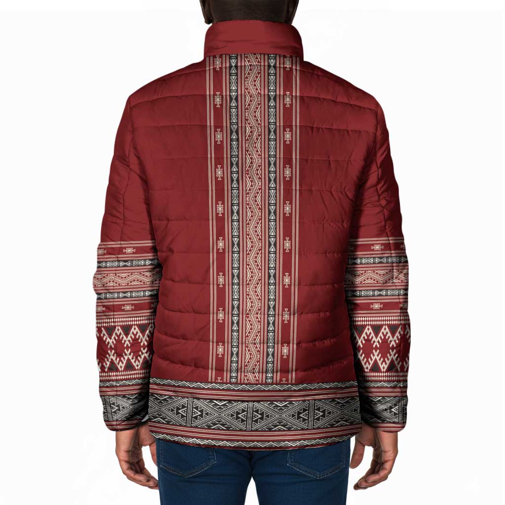 Tunisian Embroidery Pattern Padded Jacket - Wonder Print Shop