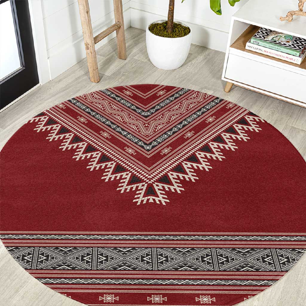 Tunisian Embroidery Pattern Round Carpet - Wonder Print Shop