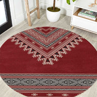 Tunisian Embroidery Pattern Round Carpet - Wonder Print Shop