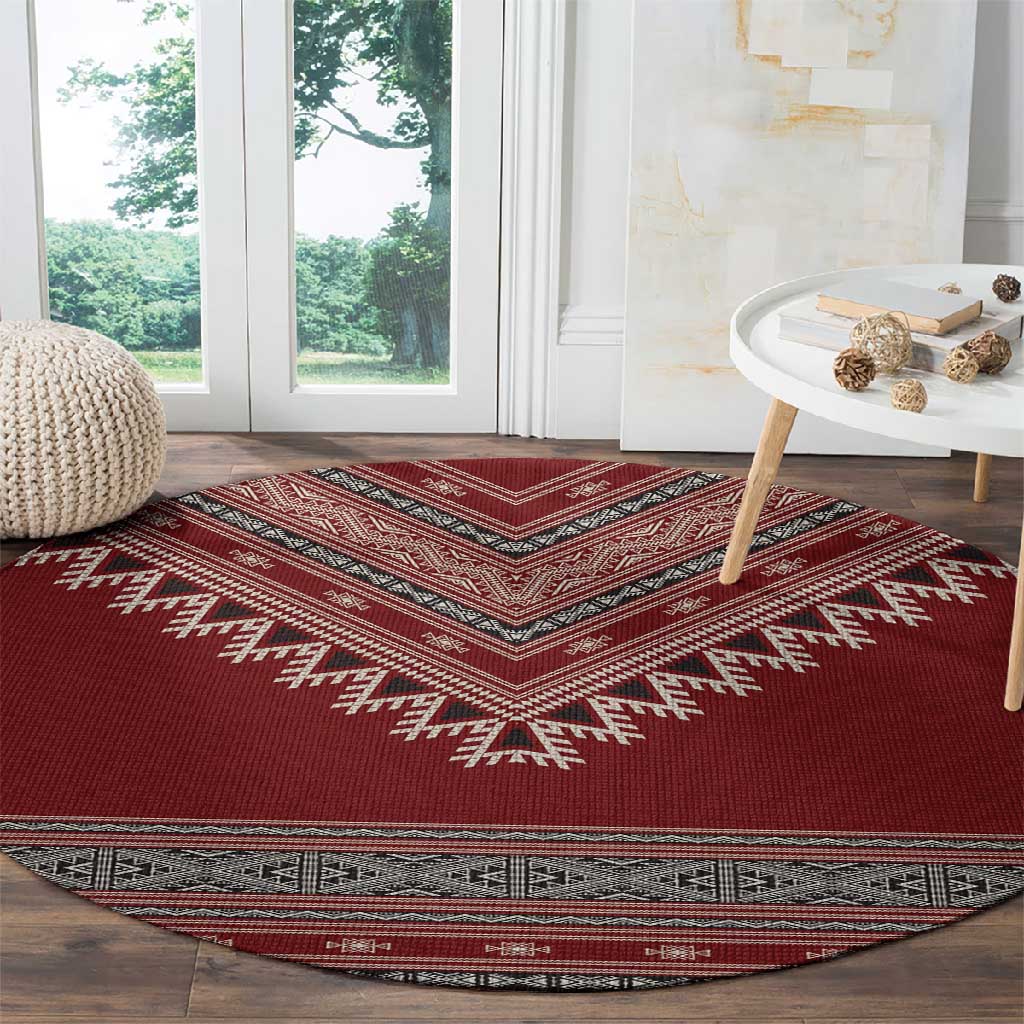 Tunisian Embroidery Pattern Round Carpet - Wonder Print Shop