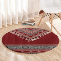 Tunisian Embroidery Pattern Round Carpet - Wonder Print Shop