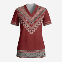 Tunisian Embroidery Pattern Scrub Top - Wonder Print Shop