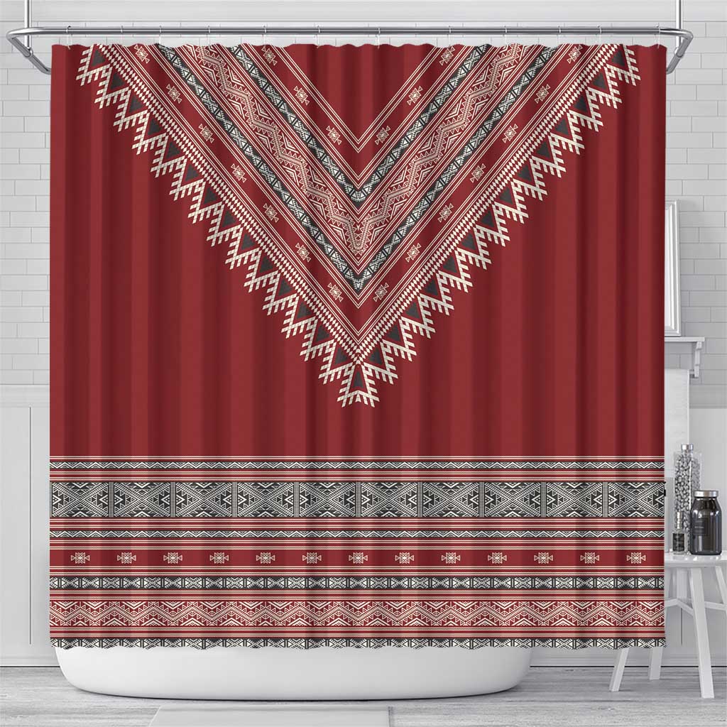 Tunisian Embroidery Pattern Shower Curtain - Wonder Print Shop
