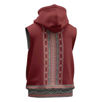 Tunisian Embroidery Pattern Sleeveless Hoodie - Wonder Print Shop