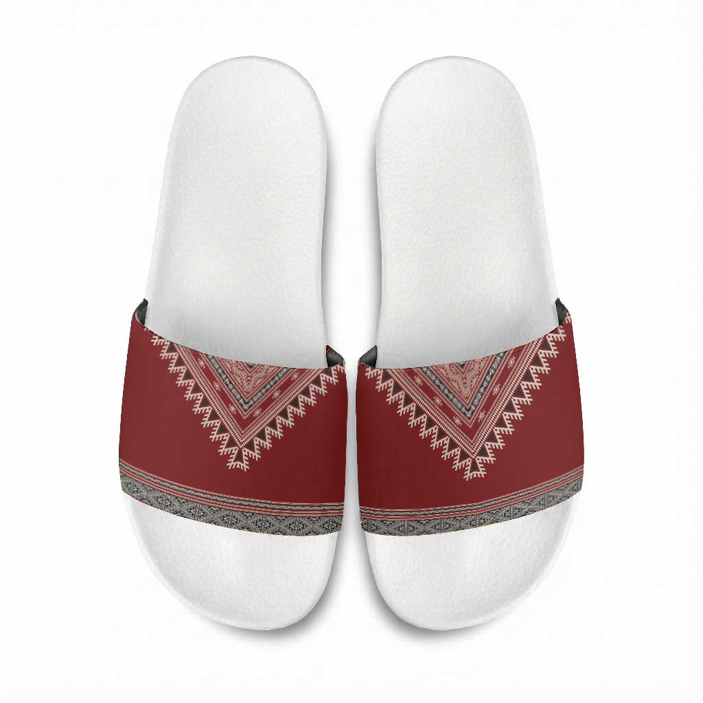 Tunisian Embroidery Pattern Slide Sandals - Wonder Print Shop