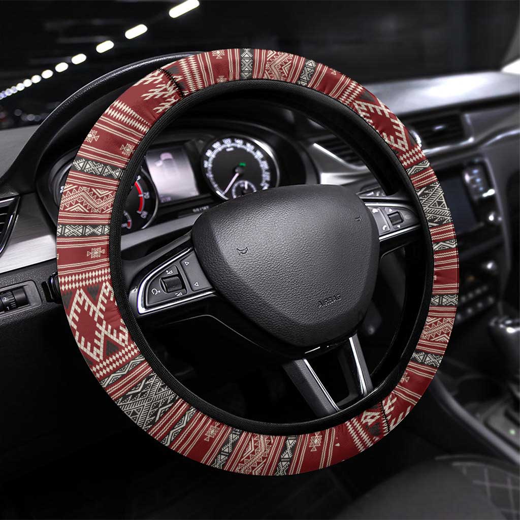 Tunisian Embroidery Pattern Steering Wheel Cover - Wonder Print Shop