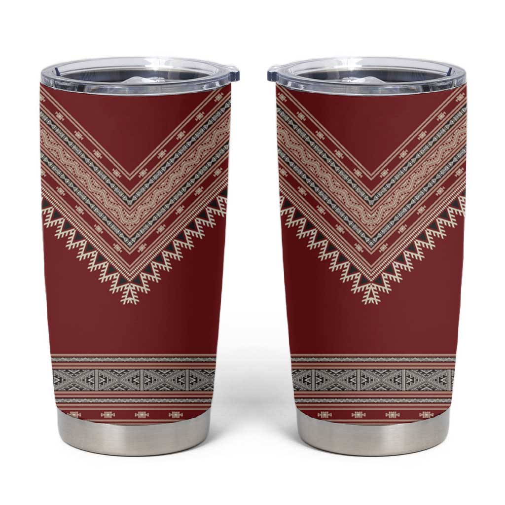 Tunisian Embroidery Pattern Tumbler Cup - Wonder Print Shop