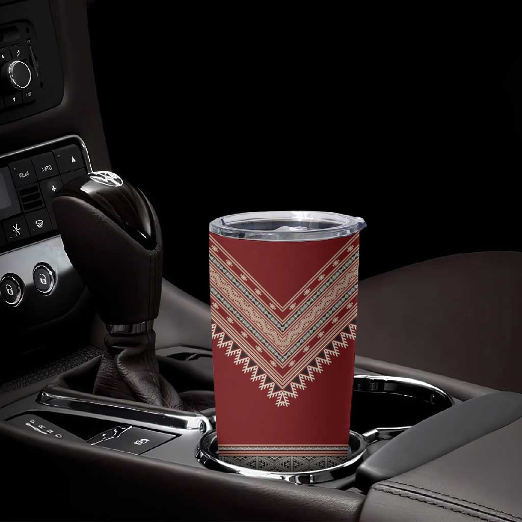 Tunisian Embroidery Pattern Tumbler Cup - Wonder Print Shop