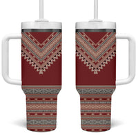 Tunisian Embroidery Pattern Tumbler With Handle - Wonder Print Shop