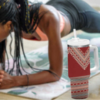 Tunisian Embroidery Pattern Tumbler With Handle - Wonder Print Shop