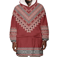Tunisian Embroidery Pattern Wearable Blanket Hoodie - Wonder Print Shop