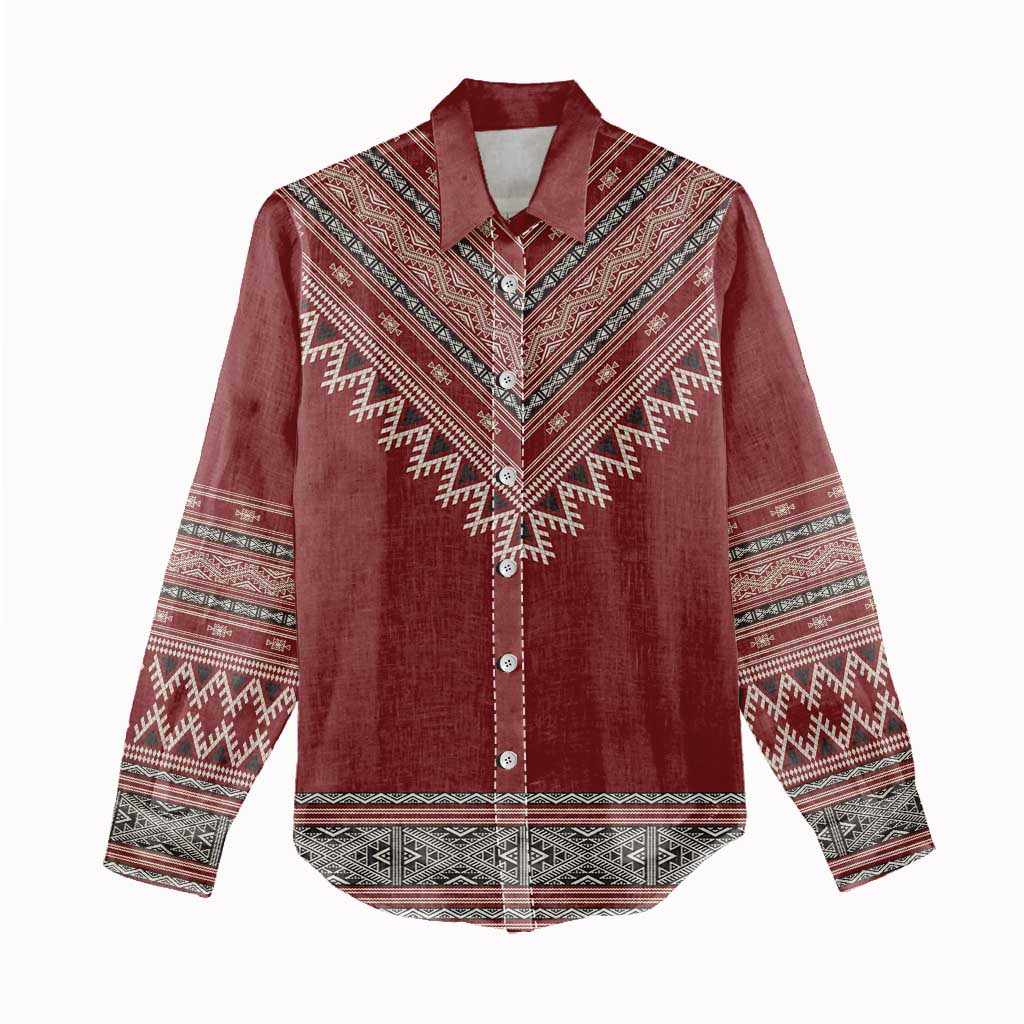 Tunisian Embroidery Pattern Women Casual Shirt - Wonder Print Shop