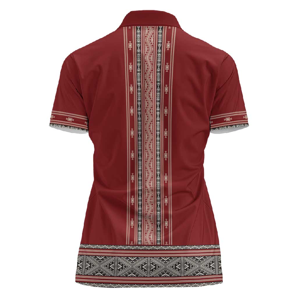 Tunisian Embroidery Pattern Women Polo Shirt LT9