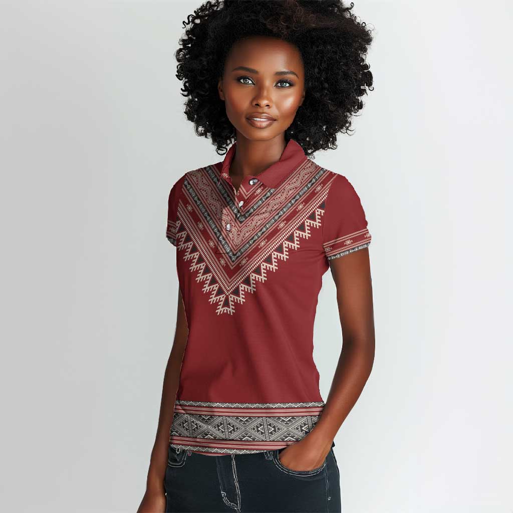 Tunisian Embroidery Pattern Women Polo Shirt LT9