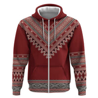 Tunisian Embroidery Pattern Zip Hoodie - Wonder Print Shop
