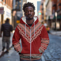 Tunisian Embroidery Pattern Zip Hoodie - Wonder Print Shop