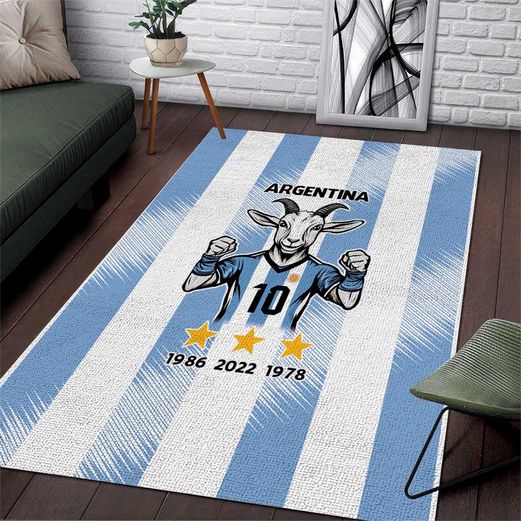 Blue Argentina 10 Goat Area Rug History Champions World Cup
