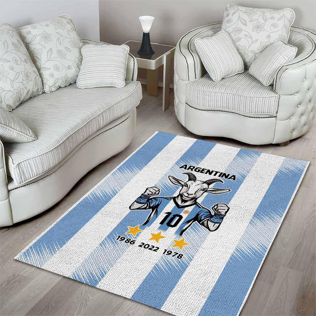 Blue Argentina 10 Goat Area Rug History Champions World Cup
