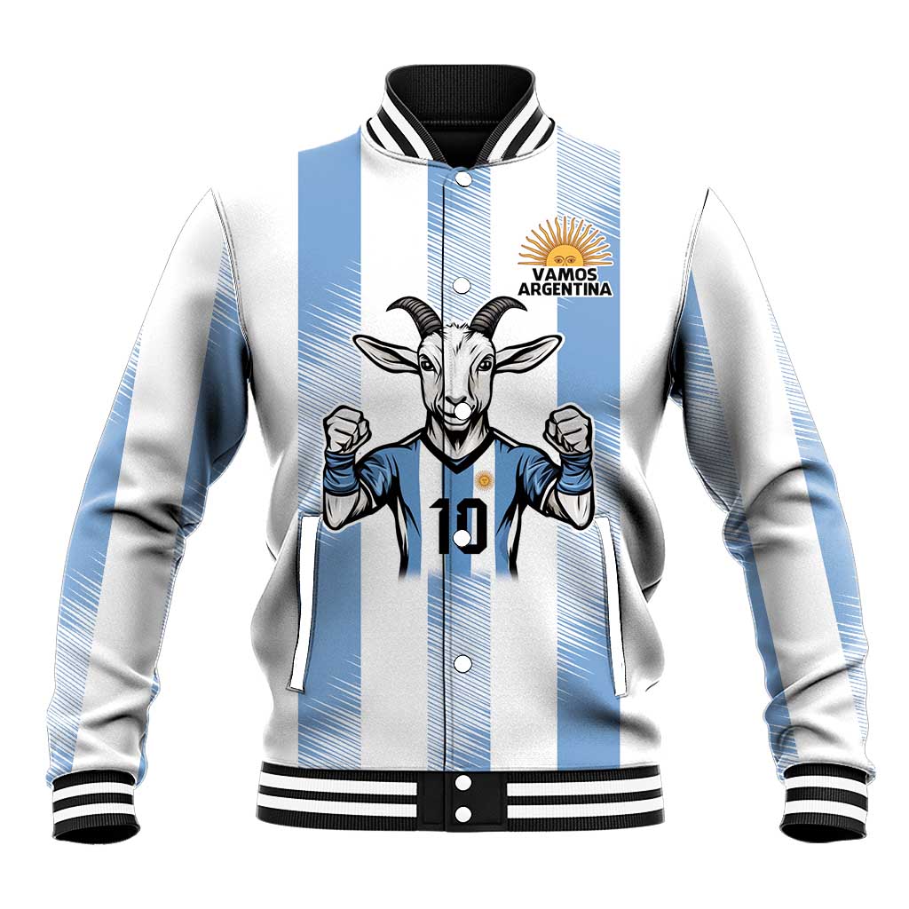 Blue Argentina 10 Goat Baseball Jacket History Champions World Cup