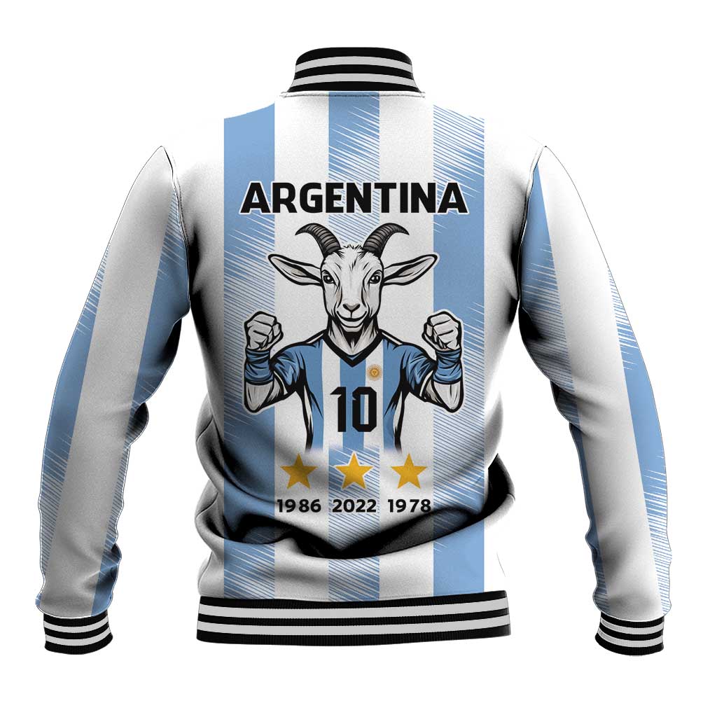Blue Argentina 10 Goat Baseball Jacket History Champions World Cup