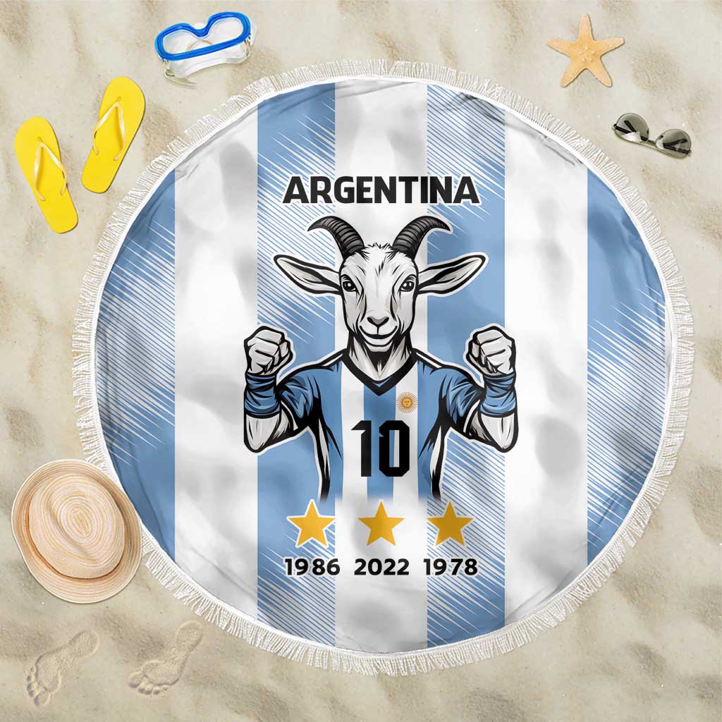 Blue Argentina 10 Goat Beach Blanket History Champions World Cup