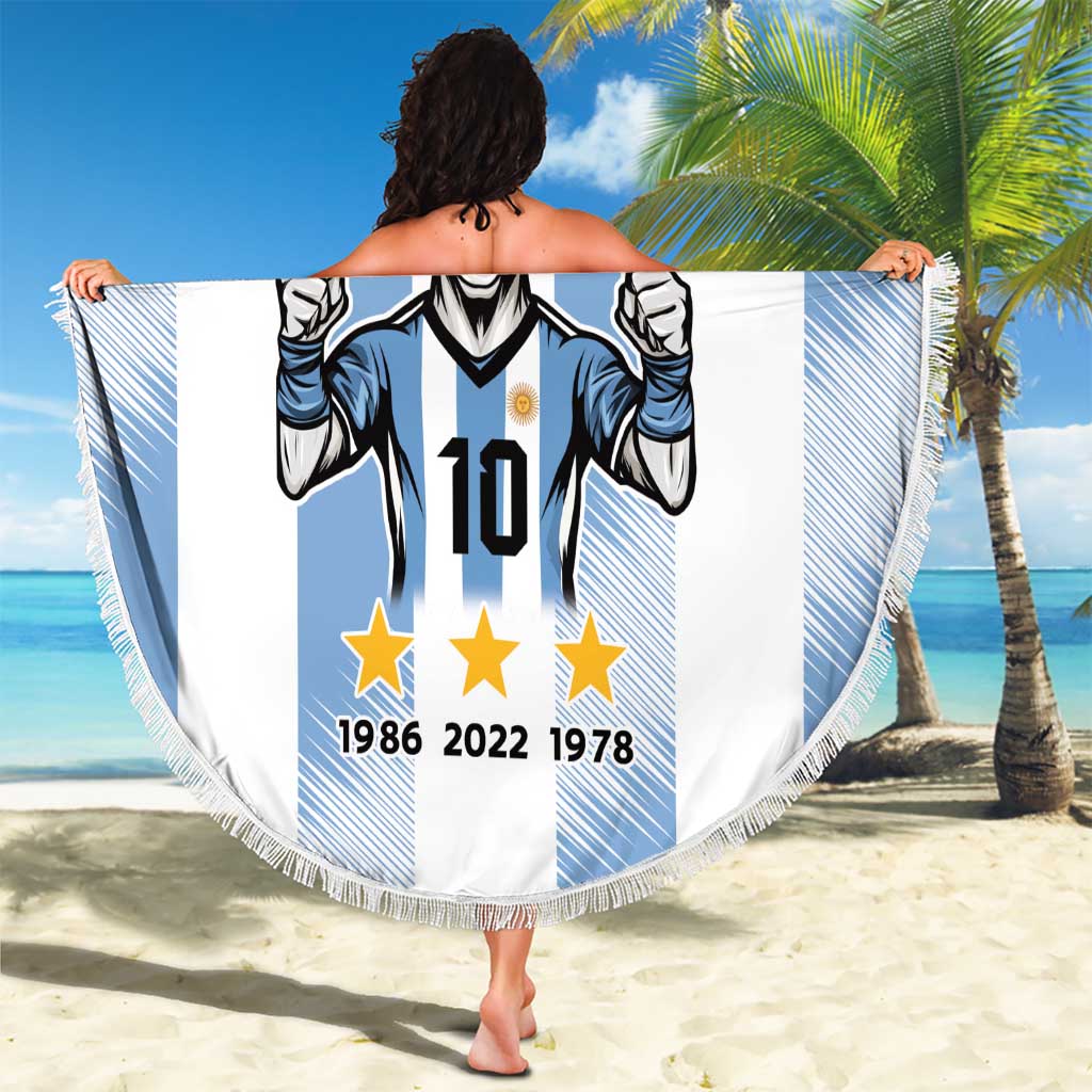 Blue Argentina 10 Goat Beach Blanket History Champions World Cup