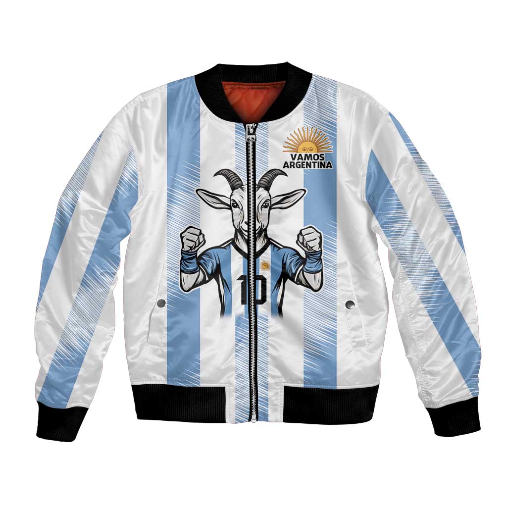 Blue Argentina 10 Goat Bomber Jacket History Champions World Cup