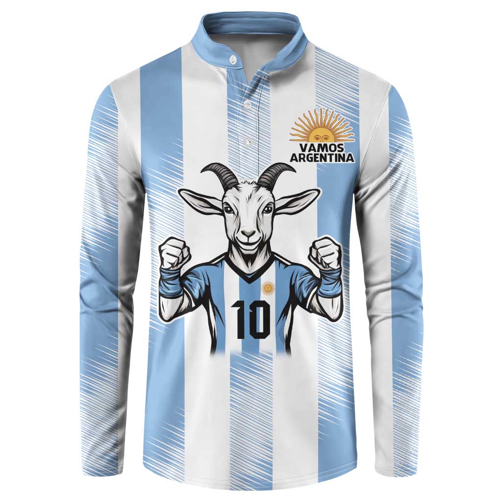Blue Argentina 10 Goat Button Sweatshirt History Champions World Cup