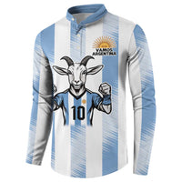 Blue Argentina 10 Goat Button Sweatshirt History Champions World Cup