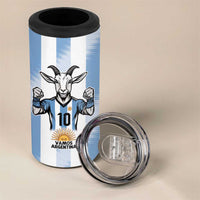 Blue Argentina 10 Goat 4 in 1 Can Cooler Tumbler History Champions World Cup