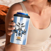 Blue Argentina 10 Goat 4 in 1 Can Cooler Tumbler History Champions World Cup