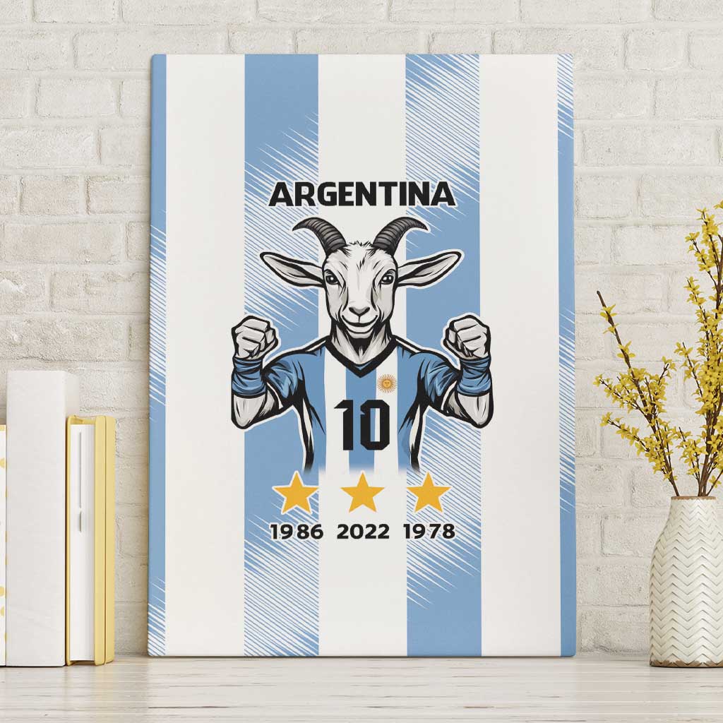 Blue Argentina 10 Goat Canvas Wall Art History Champions World Cup