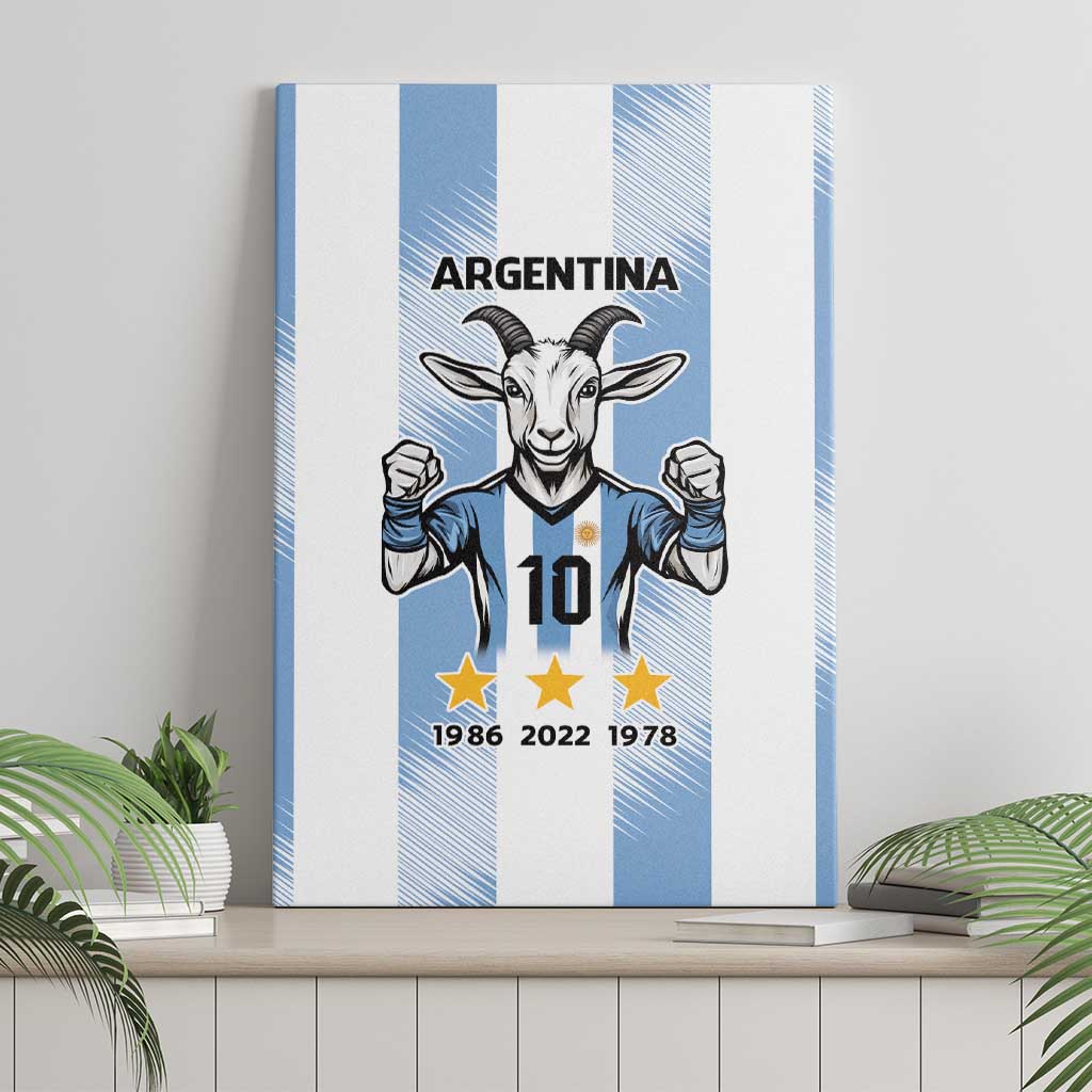 Blue Argentina 10 Goat Canvas Wall Art History Champions World Cup