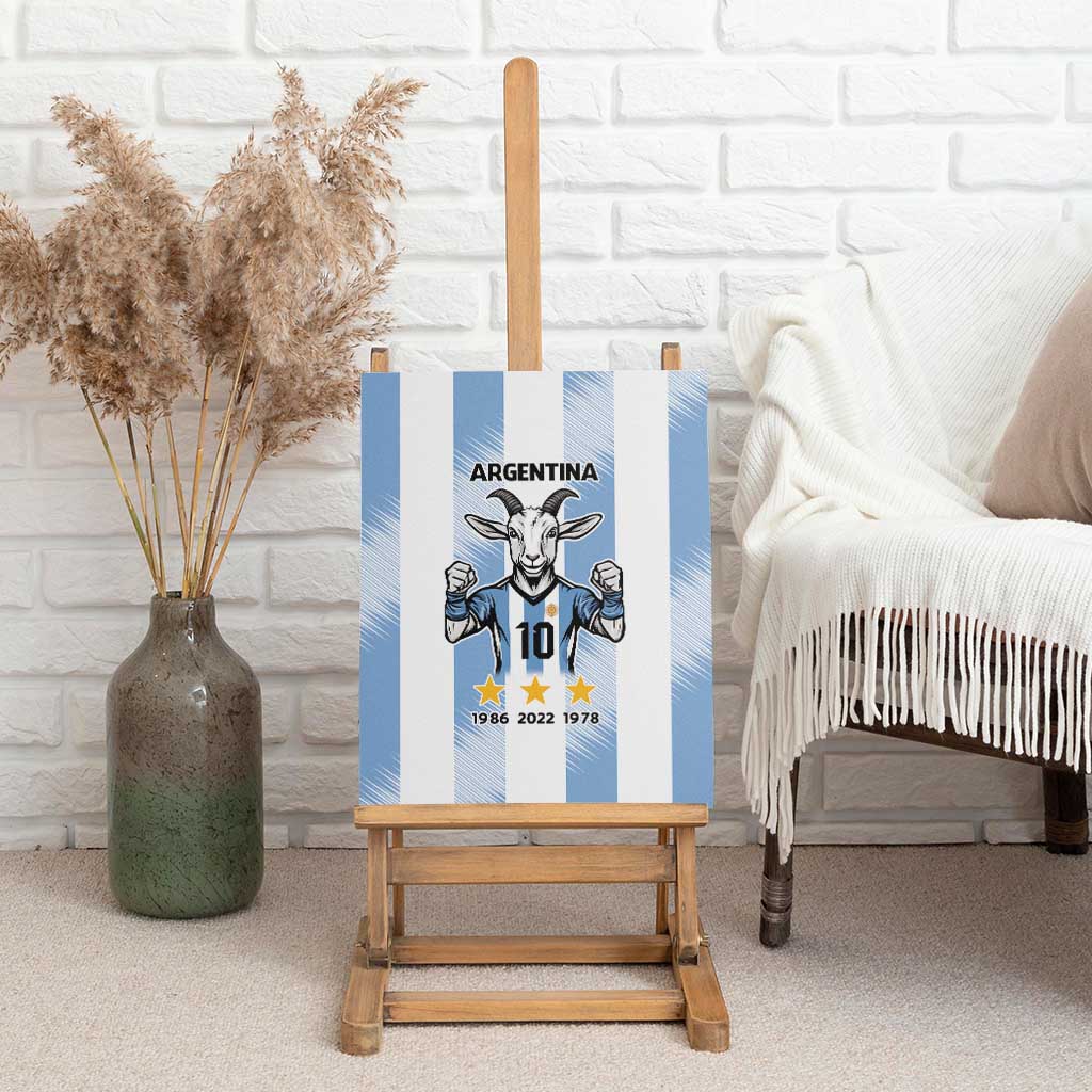 Blue Argentina 10 Goat Canvas Wall Art History Champions World Cup