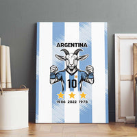 Blue Argentina 10 Goat Canvas Wall Art History Champions World Cup