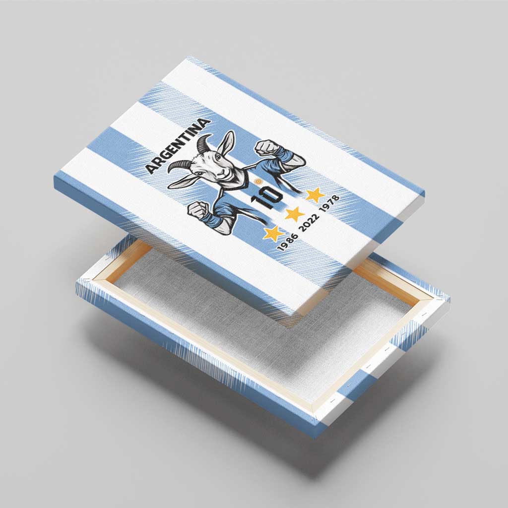 Blue Argentina 10 Goat Canvas Wall Art History Champions World Cup