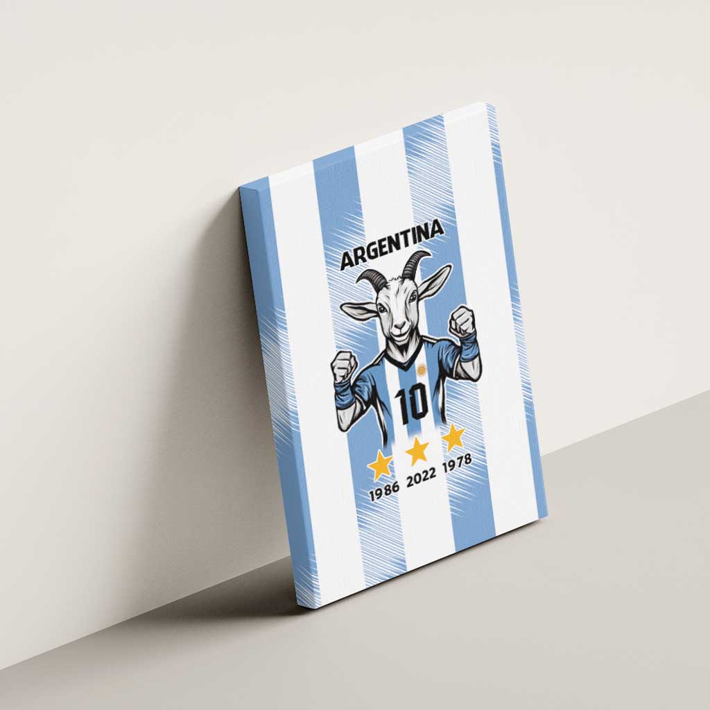 Blue Argentina 10 Goat Canvas Wall Art History Champions World Cup