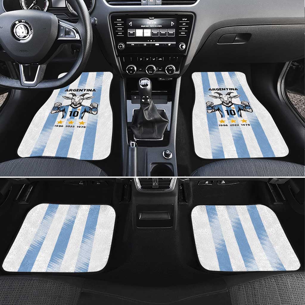 Blue Argentina 10 Goat Car Mats History Champions World Cup