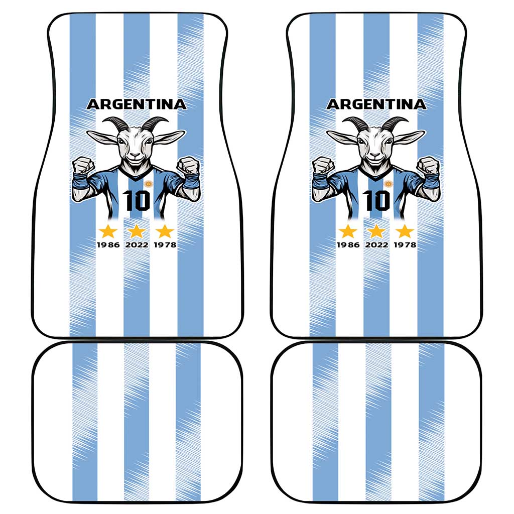 Blue Argentina 10 Goat Car Mats History Champions World Cup