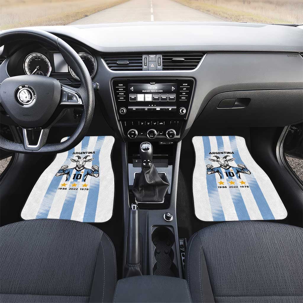 Blue Argentina 10 Goat Car Mats History Champions World Cup