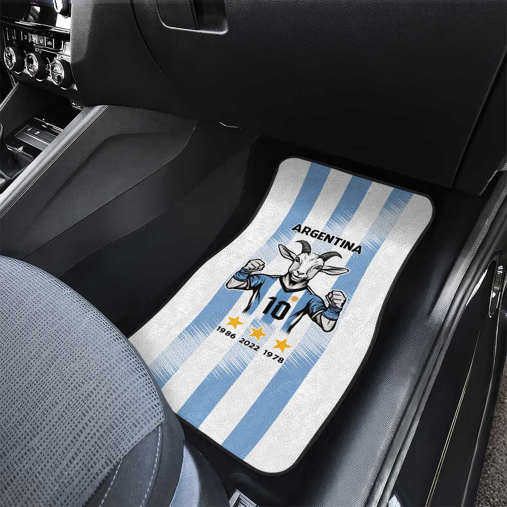 Blue Argentina 10 Goat Car Mats History Champions World Cup