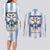 Blue Argentina 10 Goat Couples Matching Long Sleeve Bodycon Dress and Long Sleeve Button Shirt History Champions World Cup