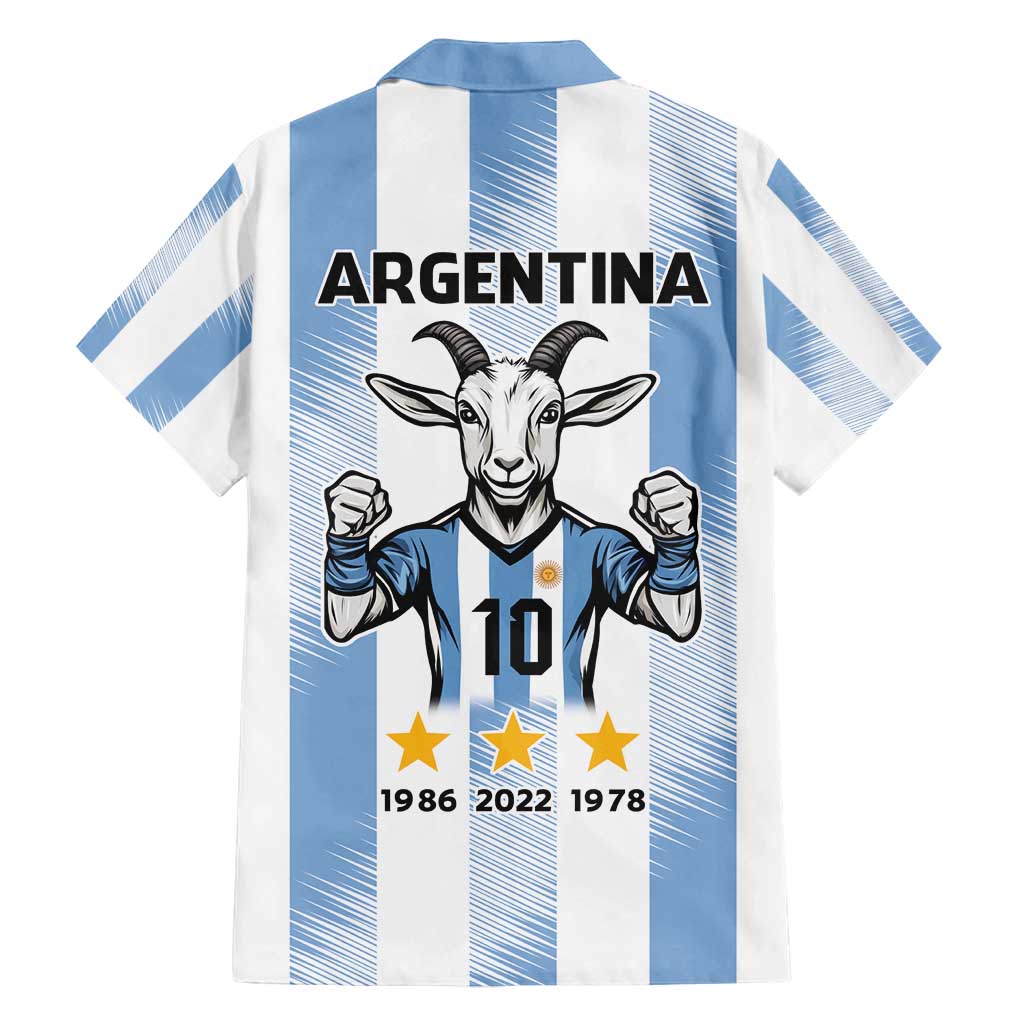 Blue Argentina 10 Goat Family Matching Long Sleeve Bodycon Dress and Hawaiian Shirt History Champions World Cup