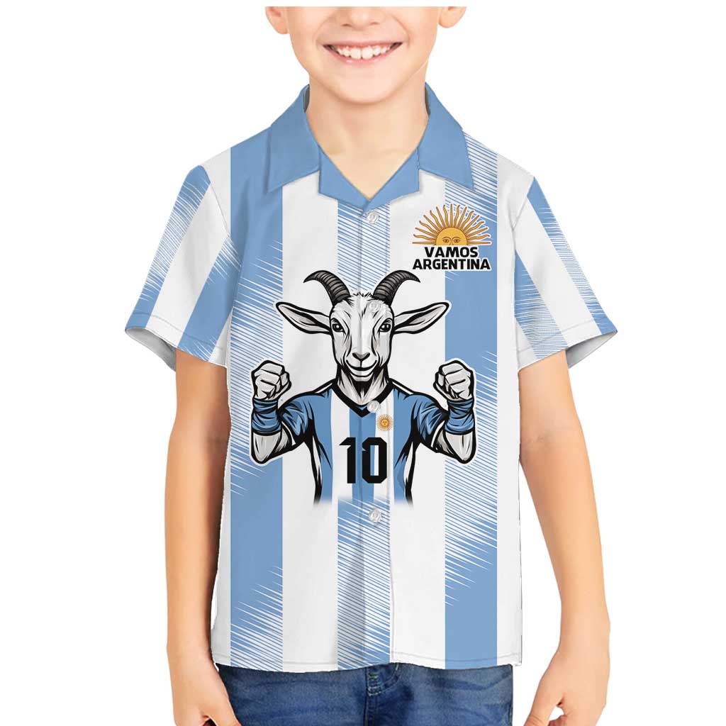 Blue Argentina 10 Goat Family Matching Mermaid Dress and Hawaiian Shirt History Champions World Cup