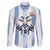 Blue Argentina 10 Goat Family Matching Off The Shoulder Long Sleeve Dress and Hawaiian Shirt History Champions World Cup