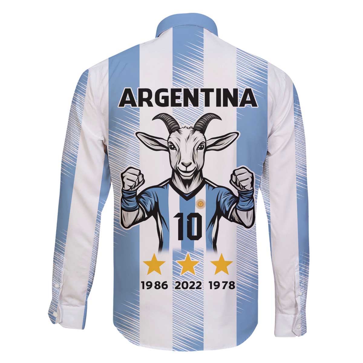 Blue Argentina 10 Goat Family Matching Off The Shoulder Long Sleeve Dress and Hawaiian Shirt History Champions World Cup