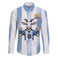 Blue Argentina 10 Goat Family Matching Puletasi and Hawaiian Shirt History Champions World Cup