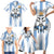 Blue Argentina 10 Goat Family Matching Short Sleeve Bodycon Dress and Hawaiian Shirt History Champions World Cup